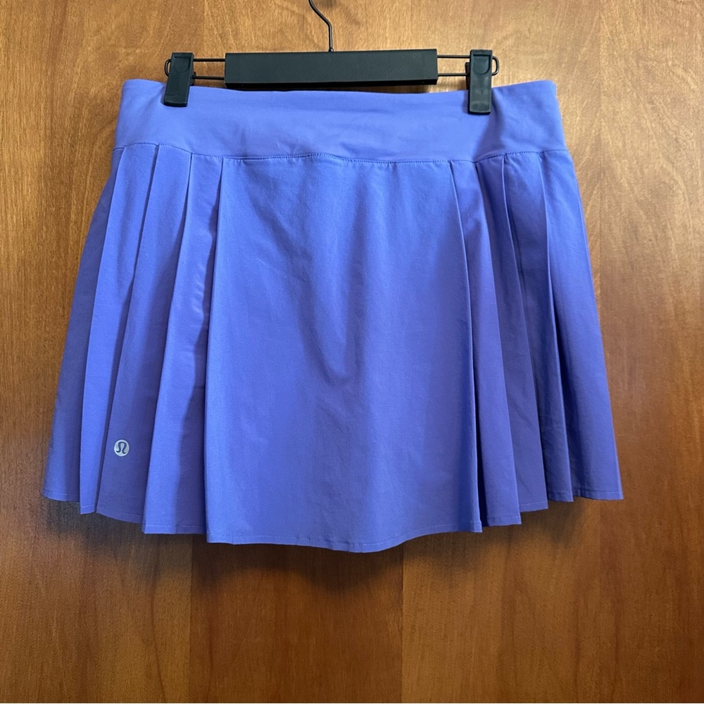 Lululemon Side Pleat‎ HR Hi-Rise Purple Skirt Skort Pockets 8 Charged Indigo